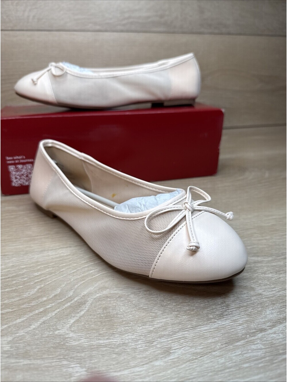 Journee Collection Womens Kaiah Ballet Dress Flats W Bow Cushioned Slip On Sz 9 - Picture 2 of 11